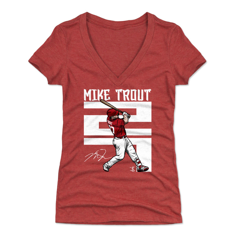 Mike Trout Women's V-Neck T-Shirt | 500 LEVEL