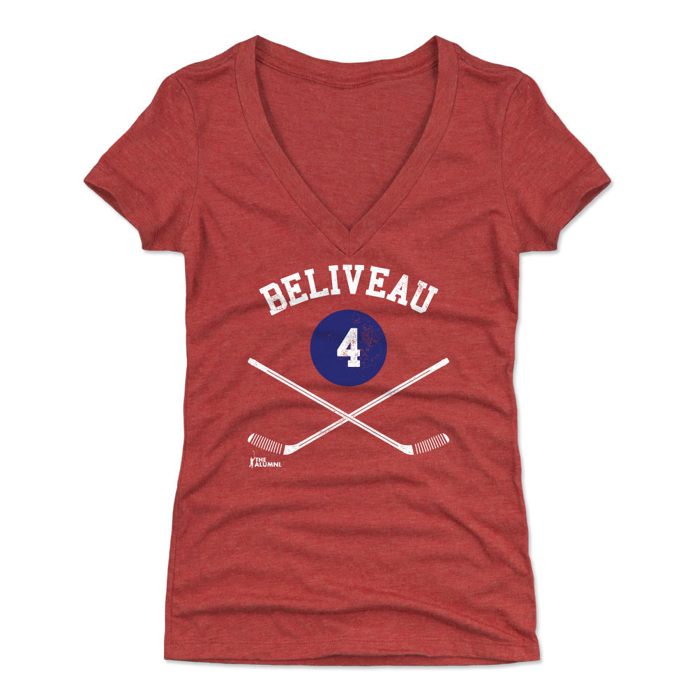 Jean Beliveau Women's V-Neck T-Shirt | 500 LEVEL