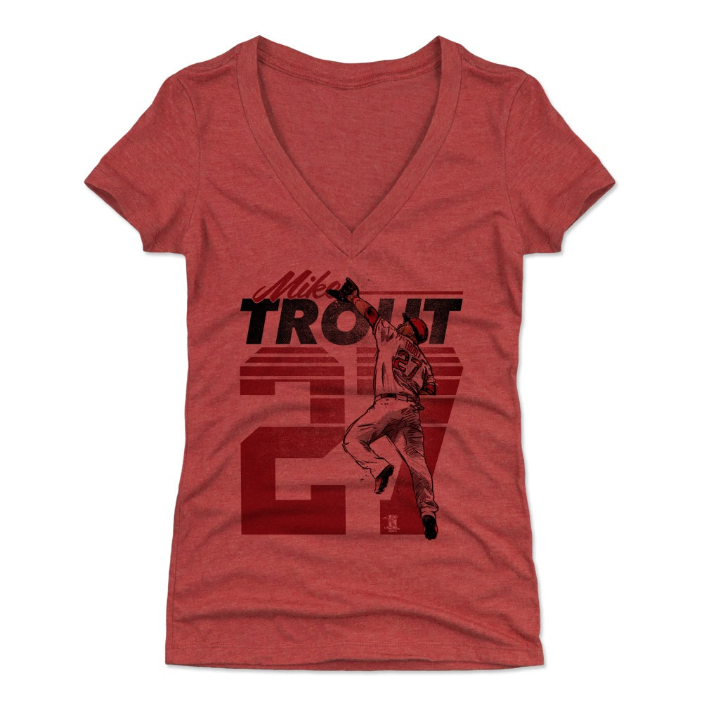 Mike Trout Women's V-Neck T-Shirt | 500 LEVEL