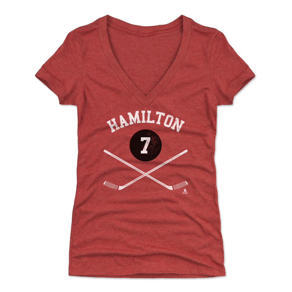Dougie Hamilton Women's V-Neck T-Shirt | 500 LEVEL