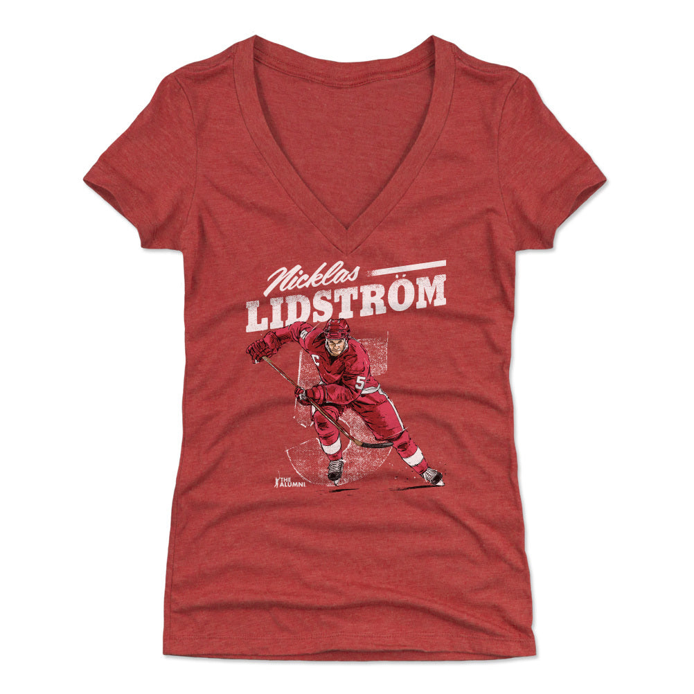 Nicklas Lidstrom Women's V-Neck T-Shirt | 500 LEVEL