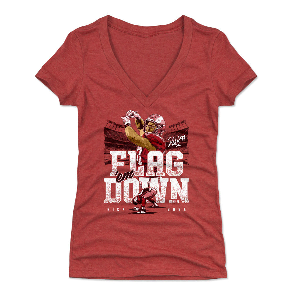 Nick Bosa Women's V-Neck T-Shirt | 500 LEVEL