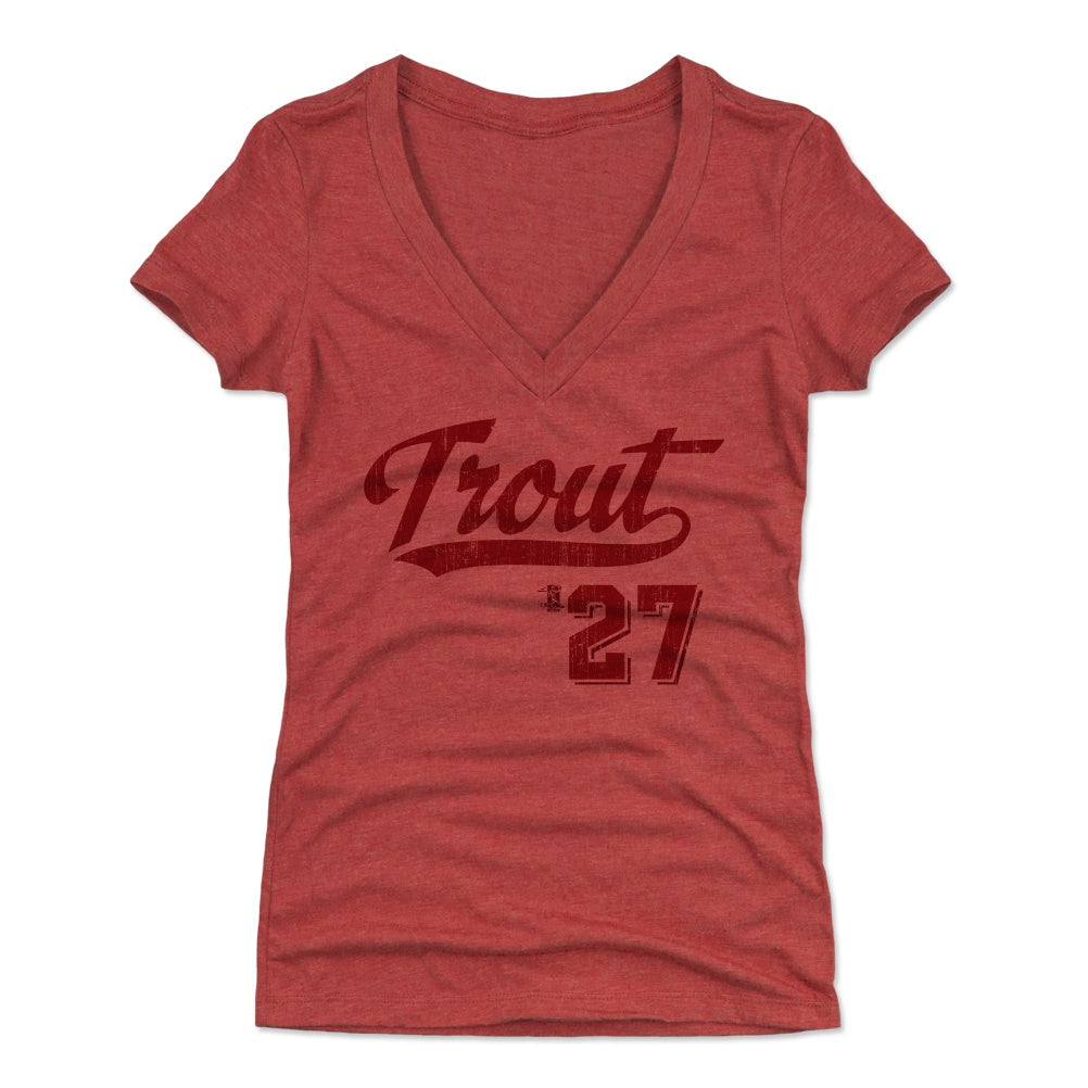Mike Trout Women's V-Neck T-Shirt | 500 LEVEL