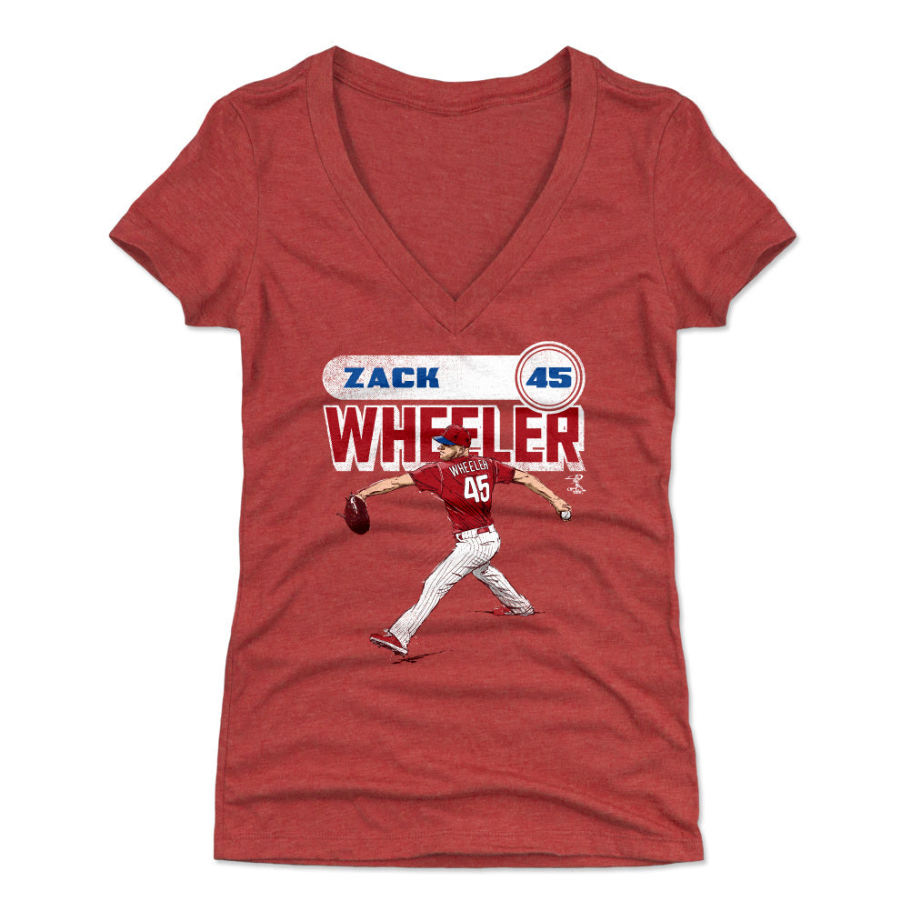 Zack Wheeler Women's V-Neck T-Shirt | 500 LEVEL