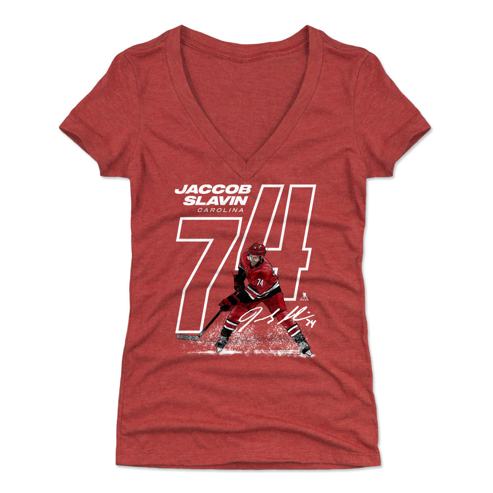 Jaccob Slavin Women's V-Neck T-Shirt | 500 LEVEL