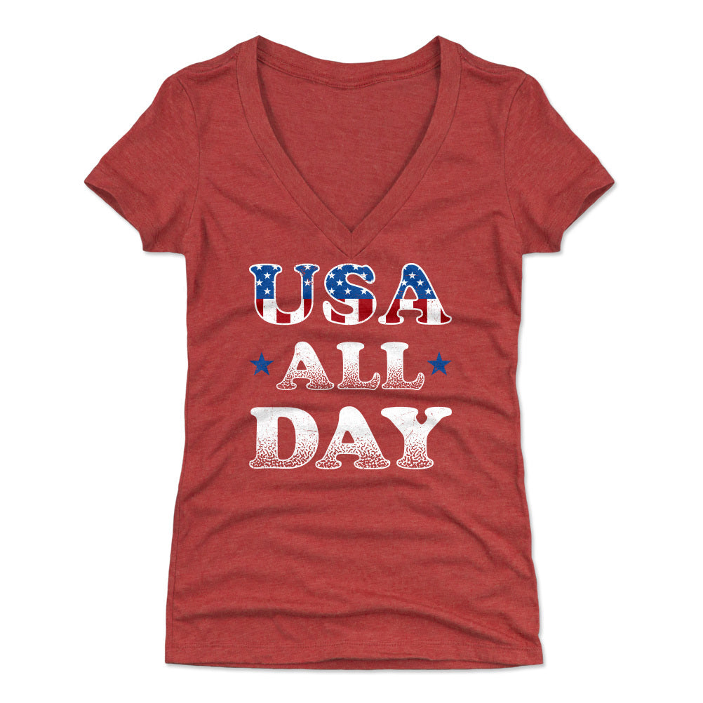 USA Women's V-Neck T-Shirt | 500 LEVEL