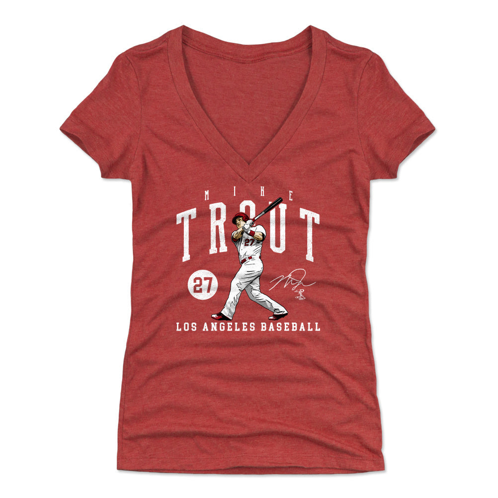 Mike Trout Women's V-Neck T-Shirt | 500 LEVEL