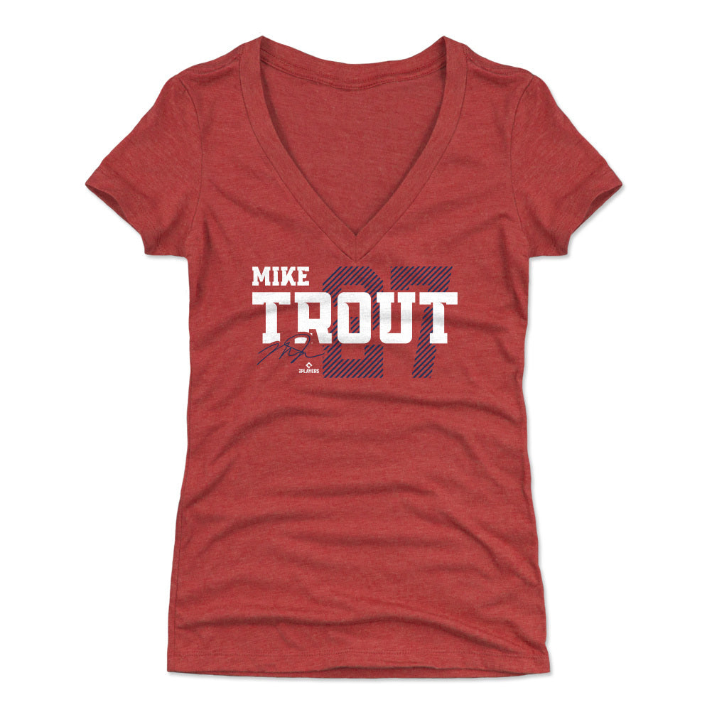Mike Trout Women's V-Neck T-Shirt | 500 LEVEL