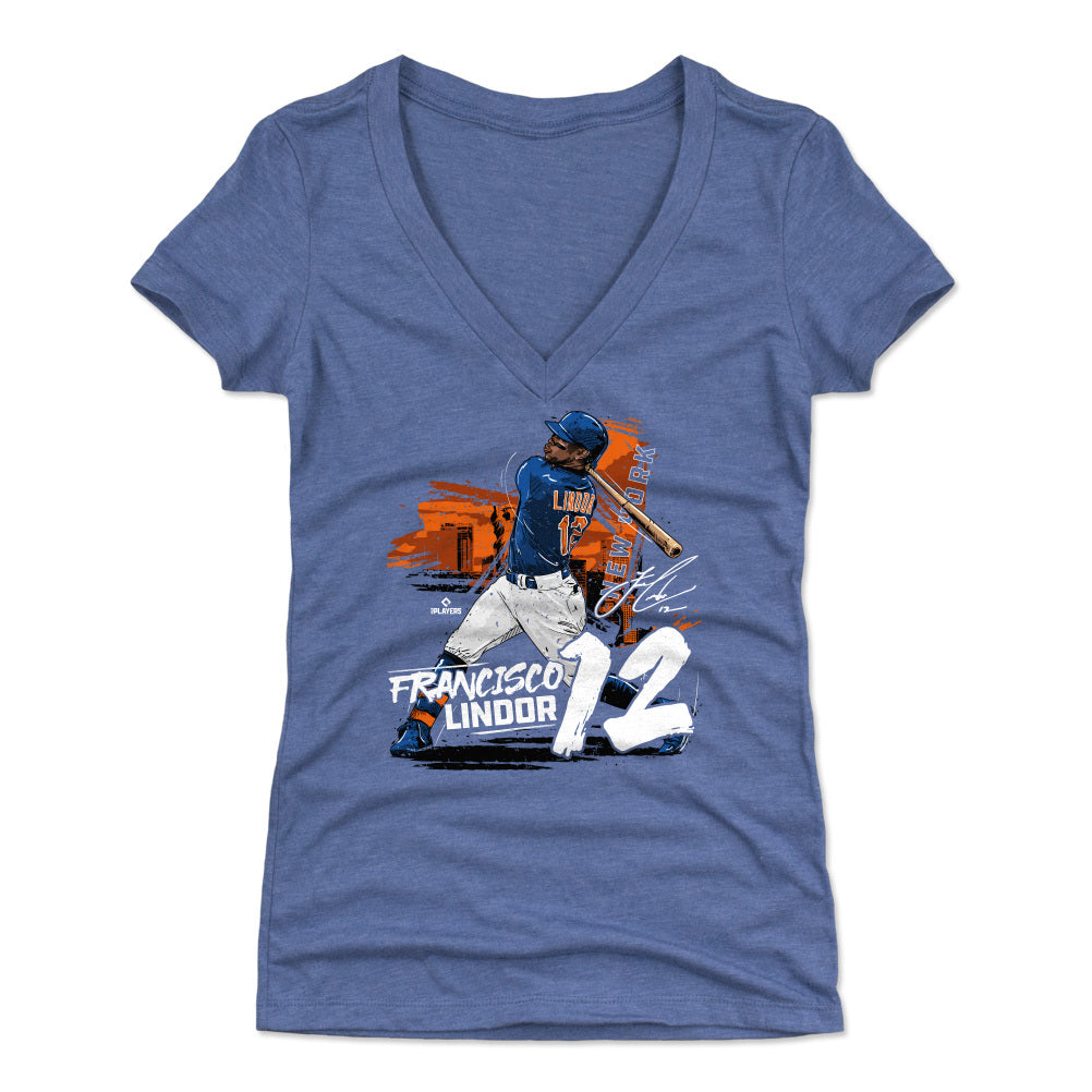 Francisco Lindor Women's V-Neck T-Shirt | 500 LEVEL