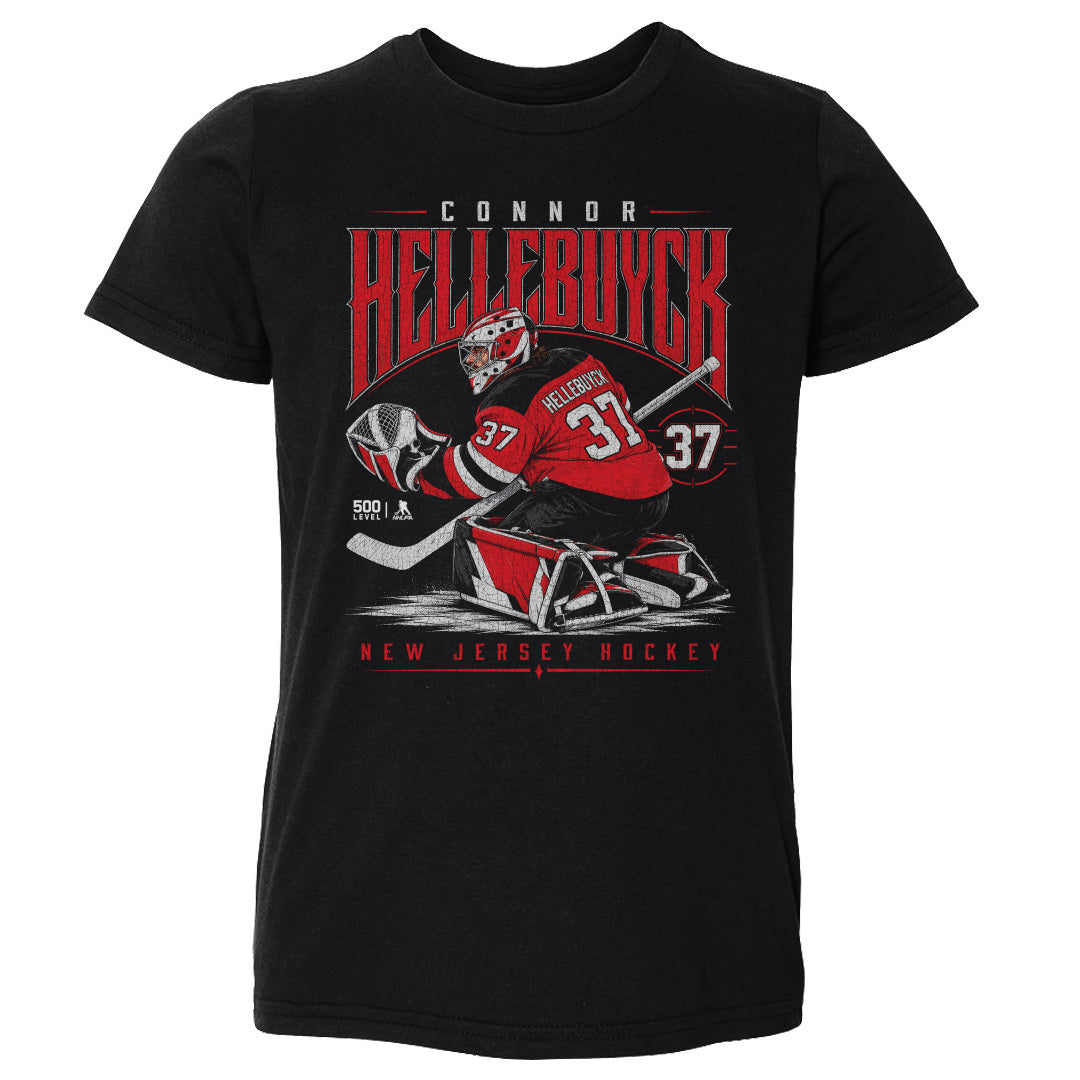 Connor Hellebuyck New Jersey Glove Hand Kids Toddler T-Shirt – 500 LEVEL