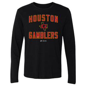 Houston Gamblers Men's Long Sleeve T-Shirt | 500 LEVEL