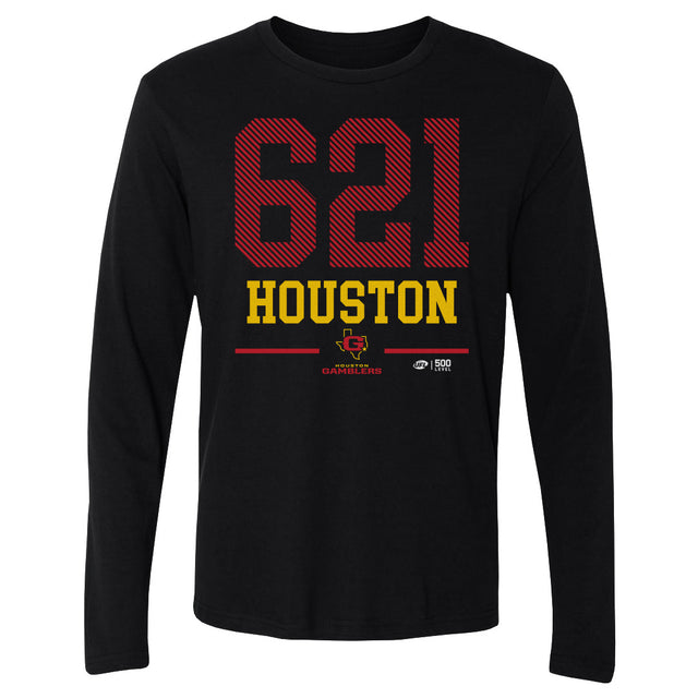 Houston Gamblers Men's Long Sleeve T-Shirt | 500 LEVEL