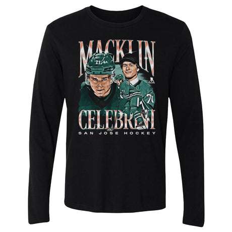 Macklin Celebrini Men's Long Sleeve T-Shirt | 500 LEVEL