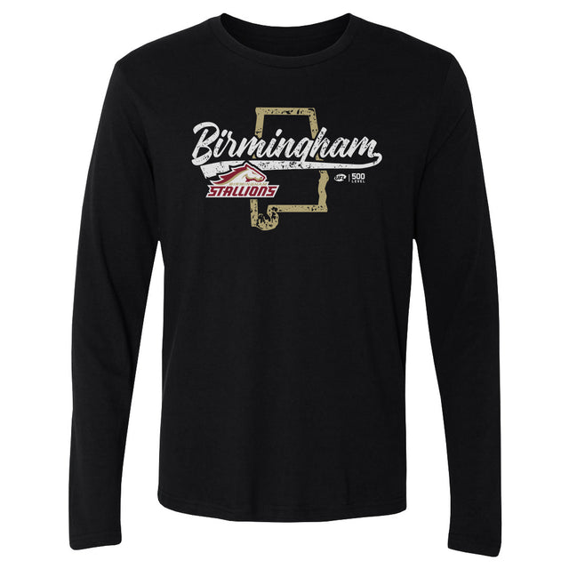 Birmingham Stallions Men's Long Sleeve T-Shirt | 500 LEVEL