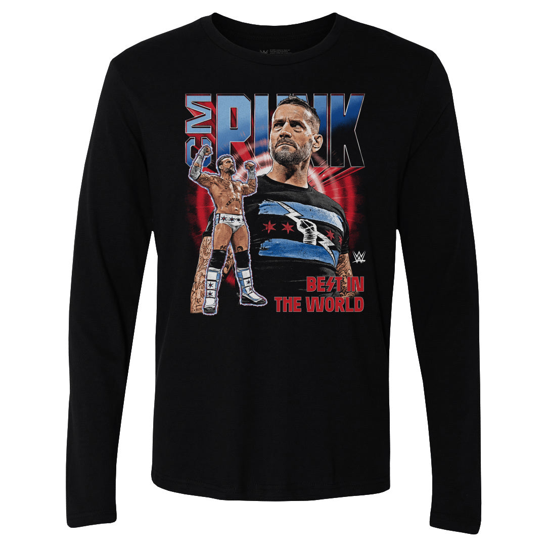 CM Punk Men's Long Sleeve T-Shirt | 500 LEVEL