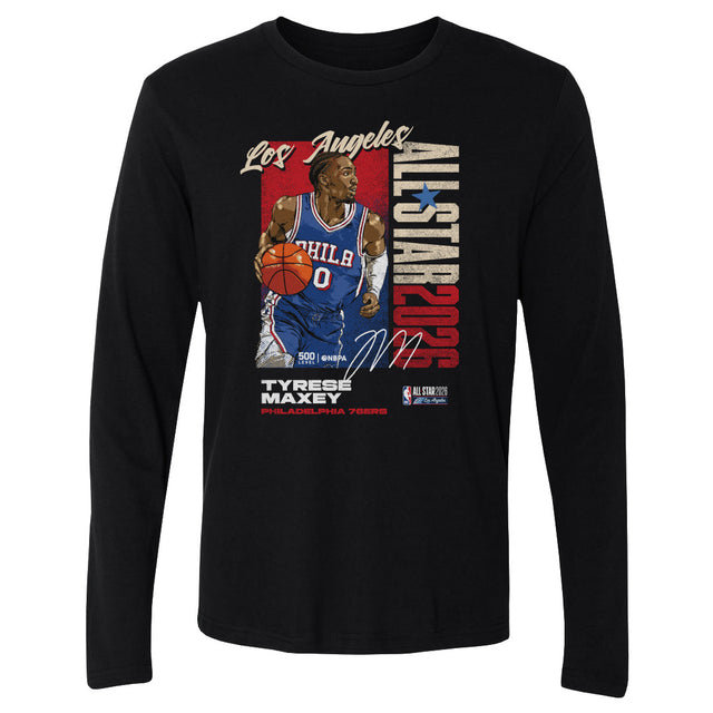 Tyrese Maxey Men's Long Sleeve T-Shirt | 500 LEVEL