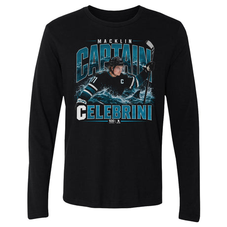 Macklin Celebrini Men's Long Sleeve T-Shirt | 500 LEVEL