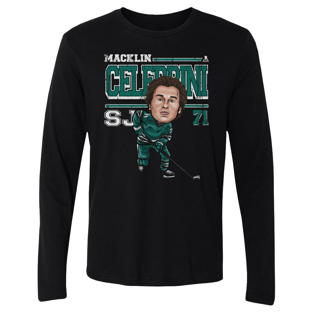 Macklin Celebrini Men's Long Sleeve T-Shirt | 500 LEVEL