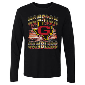 Houston Gamblers Men's Long Sleeve T-Shirt | 500 LEVEL
