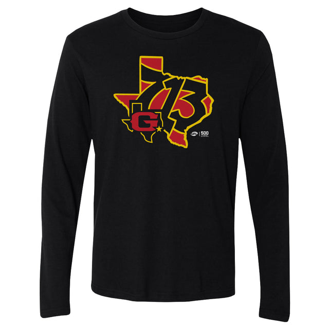 Houston Gamblers Men's Long Sleeve T-Shirt | 500 LEVEL