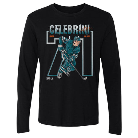Macklin Celebrini Men's Long Sleeve T-Shirt | 500 LEVEL