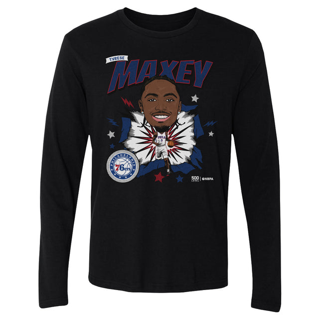 Tyrese Maxey Men's Long Sleeve T-Shirt | 500 LEVEL