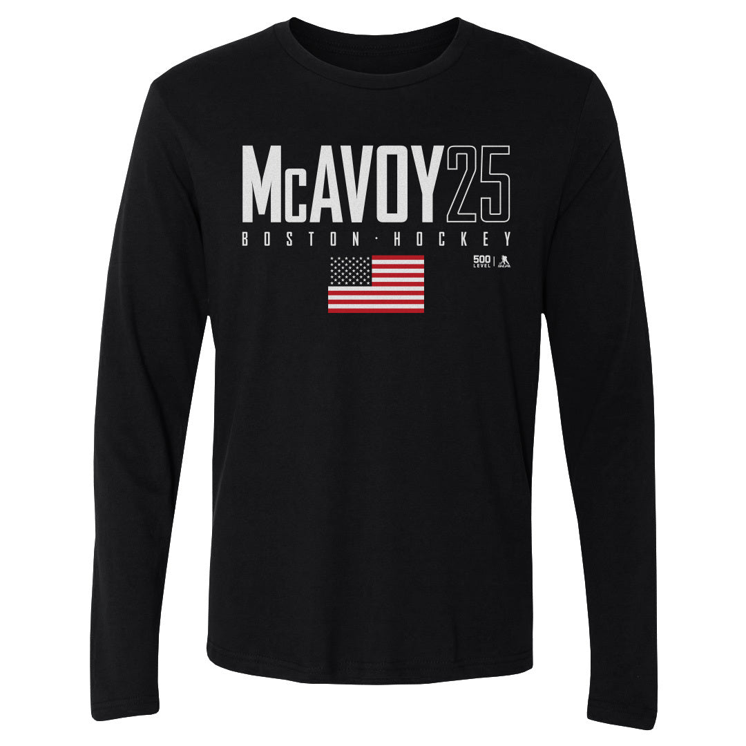 Charlie McAvoy Men's Long Sleeve T-Shirt | 500 LEVEL