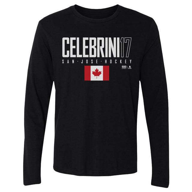 Macklin Celebrini Men's Long Sleeve T-Shirt | 500 LEVEL
