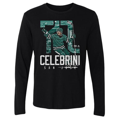 Macklin Celebrini Men's Long Sleeve T-Shirt | 500 LEVEL
