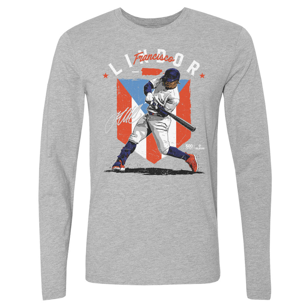Francisco Lindor Men's Long Sleeve T-Shirt | 500 LEVEL