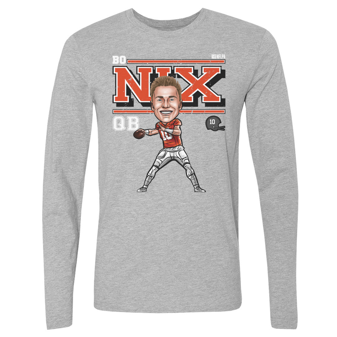 Bo Nix Men's Long Sleeve T-Shirt | 500 LEVEL
