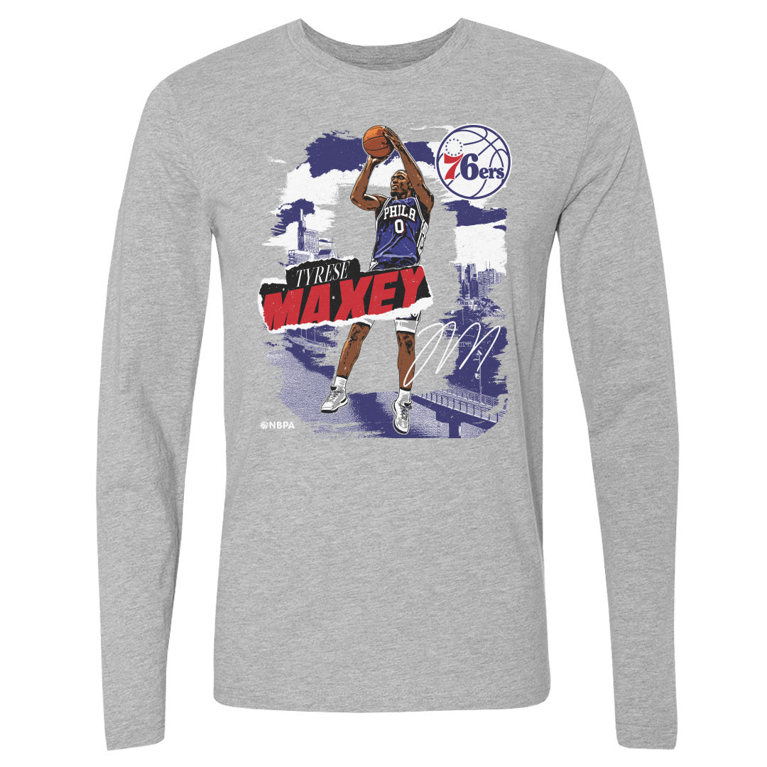 Tyrese Maxey Men's Long Sleeve T-Shirt | 500 LEVEL