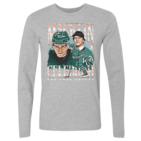 Macklin Celebrini Men's Long Sleeve T-Shirt | 500 LEVEL