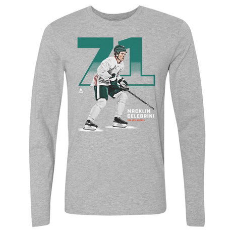 Macklin Celebrini Men's Long Sleeve T-Shirt | 500 LEVEL