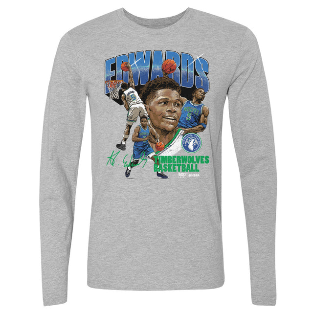 Anthony Edwards Men's Long Sleeve T-Shirt | 500 LEVEL