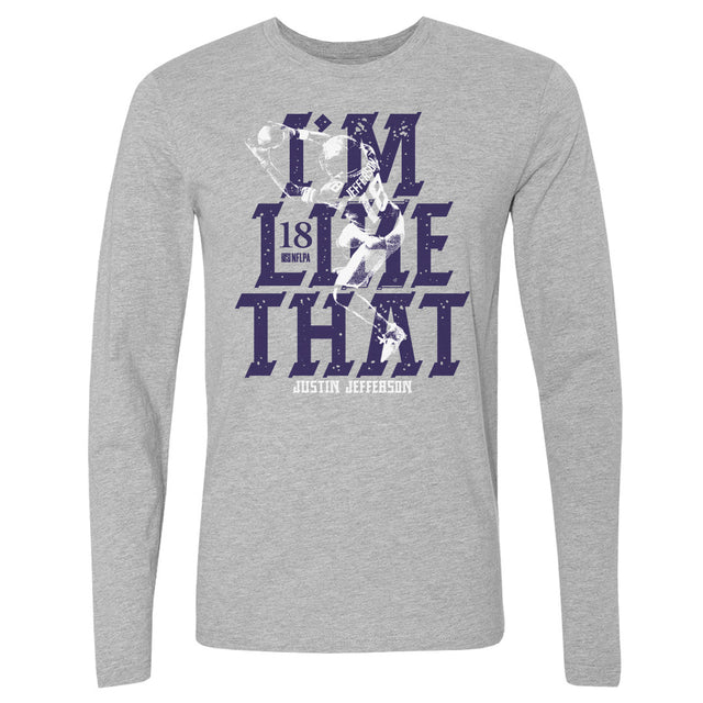 Justin Jefferson Men's Long Sleeve T-Shirt | 500 LEVEL