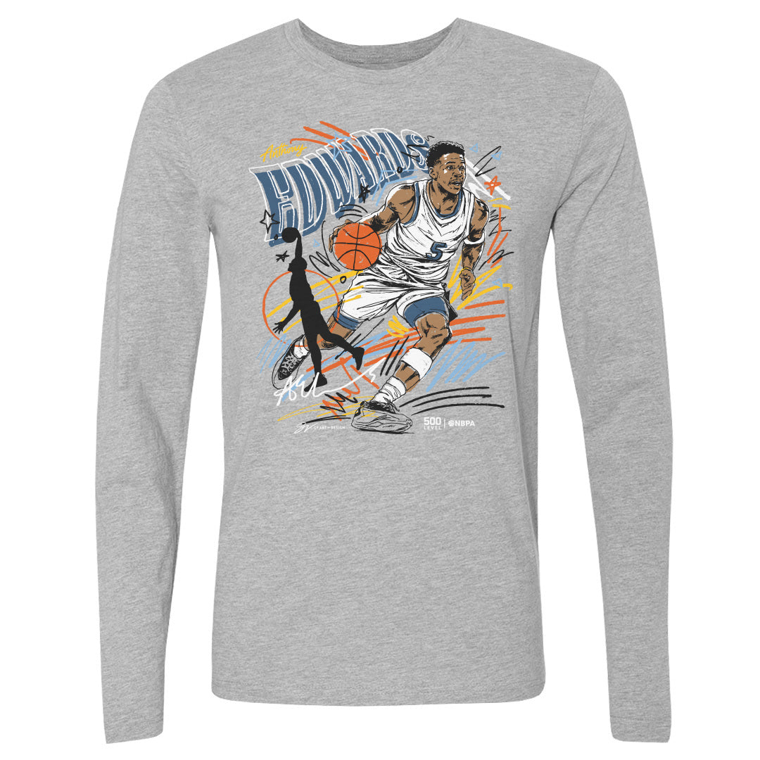 Anthony Edwards Men's Long Sleeve T-Shirt | 500 LEVEL