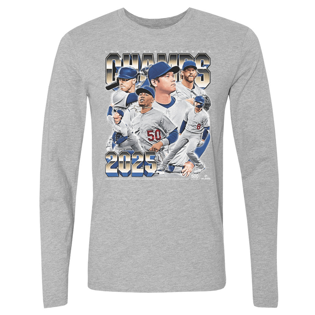 Los Angeles D Baseball Men's Long Sleeve T-Shirt | 500 LEVEL