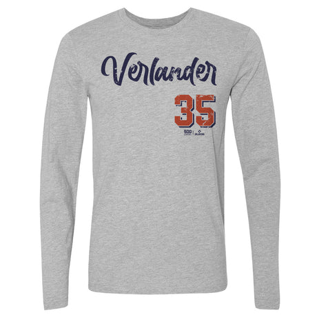 Justin Verlander Men's Long Sleeve T-Shirt | 500 LEVEL