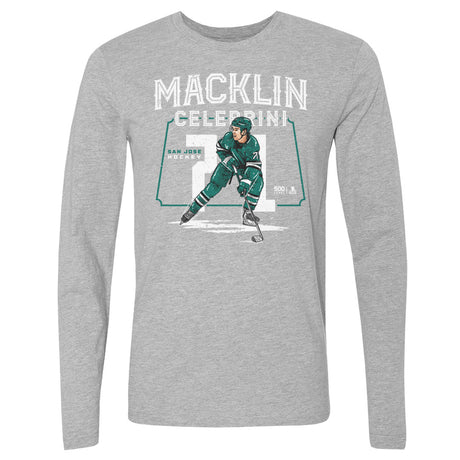 Macklin Celebrini Men's Long Sleeve T-Shirt | 500 LEVEL