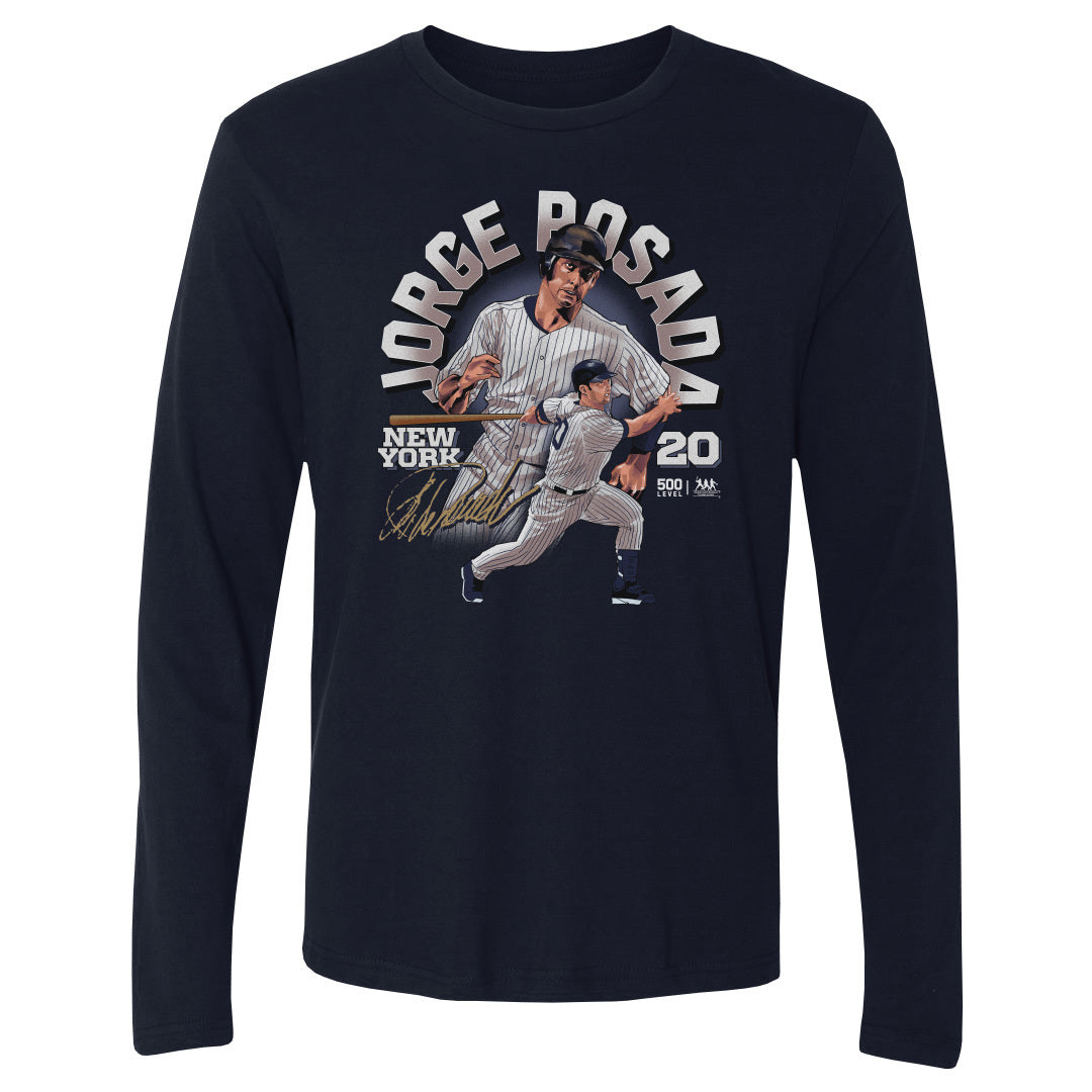 Jorge Posada Men's Long Sleeve T-Shirt | 500 LEVEL