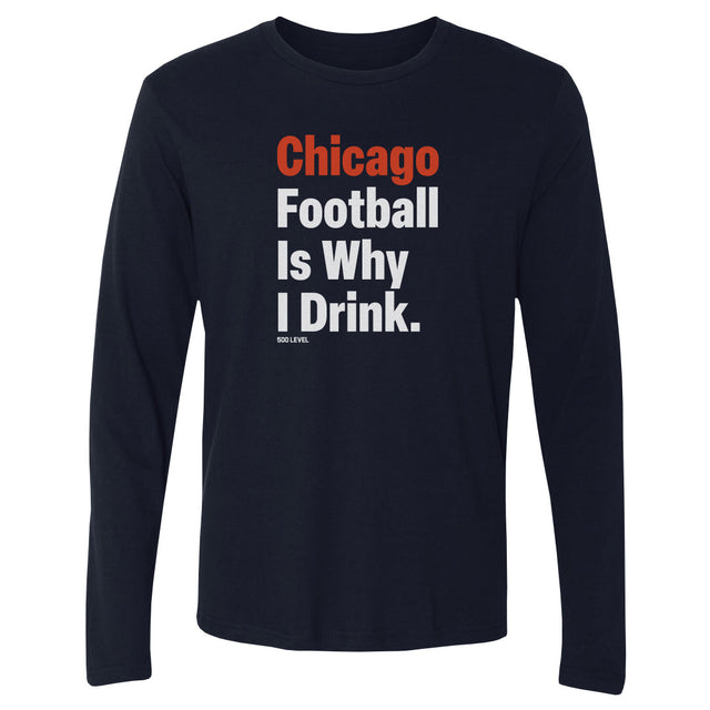 Chicago Football Men's Long Sleeve T-Shirt | 500 LEVEL