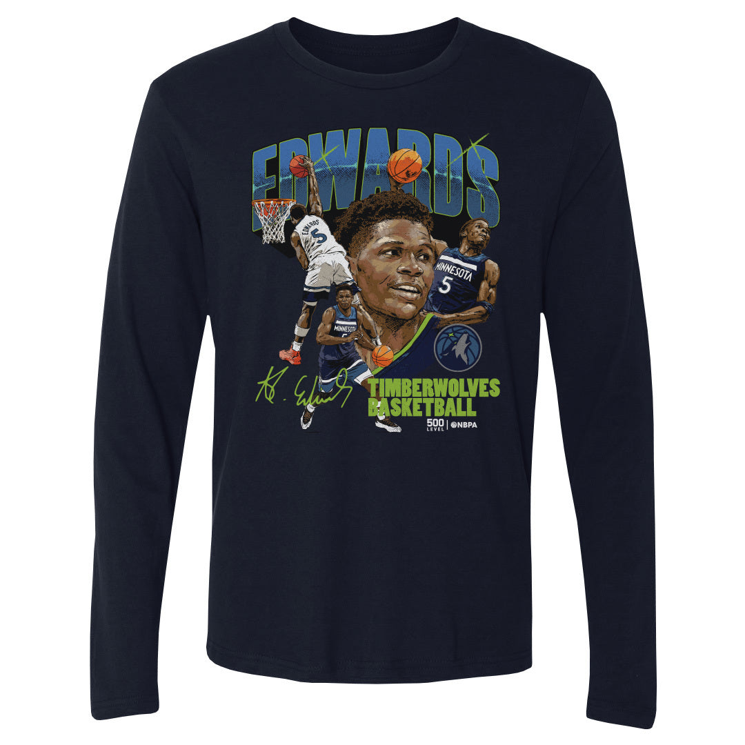 Anthony Edwards Men's Long Sleeve T-Shirt | 500 LEVEL