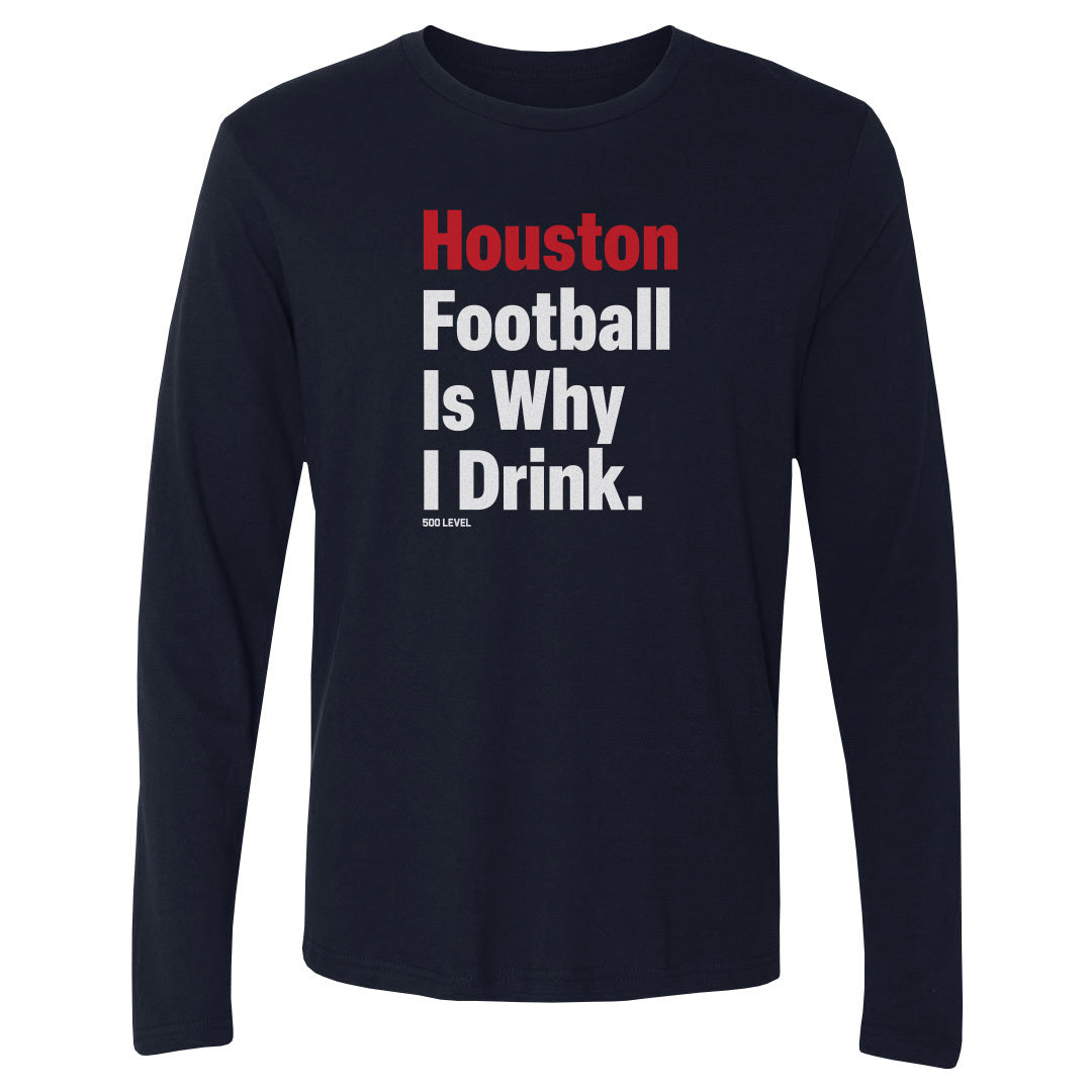 Houston Football Men's Long Sleeve T-Shirt | 500 LEVEL