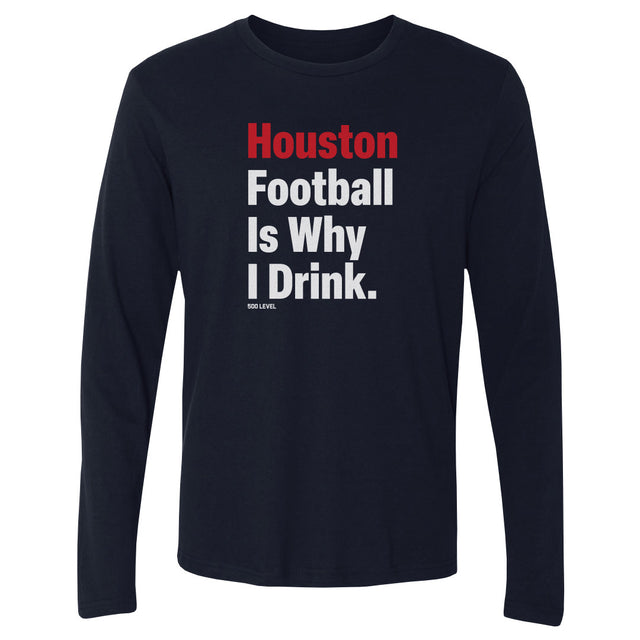 Houston Football Men's Long Sleeve T-Shirt | 500 LEVEL