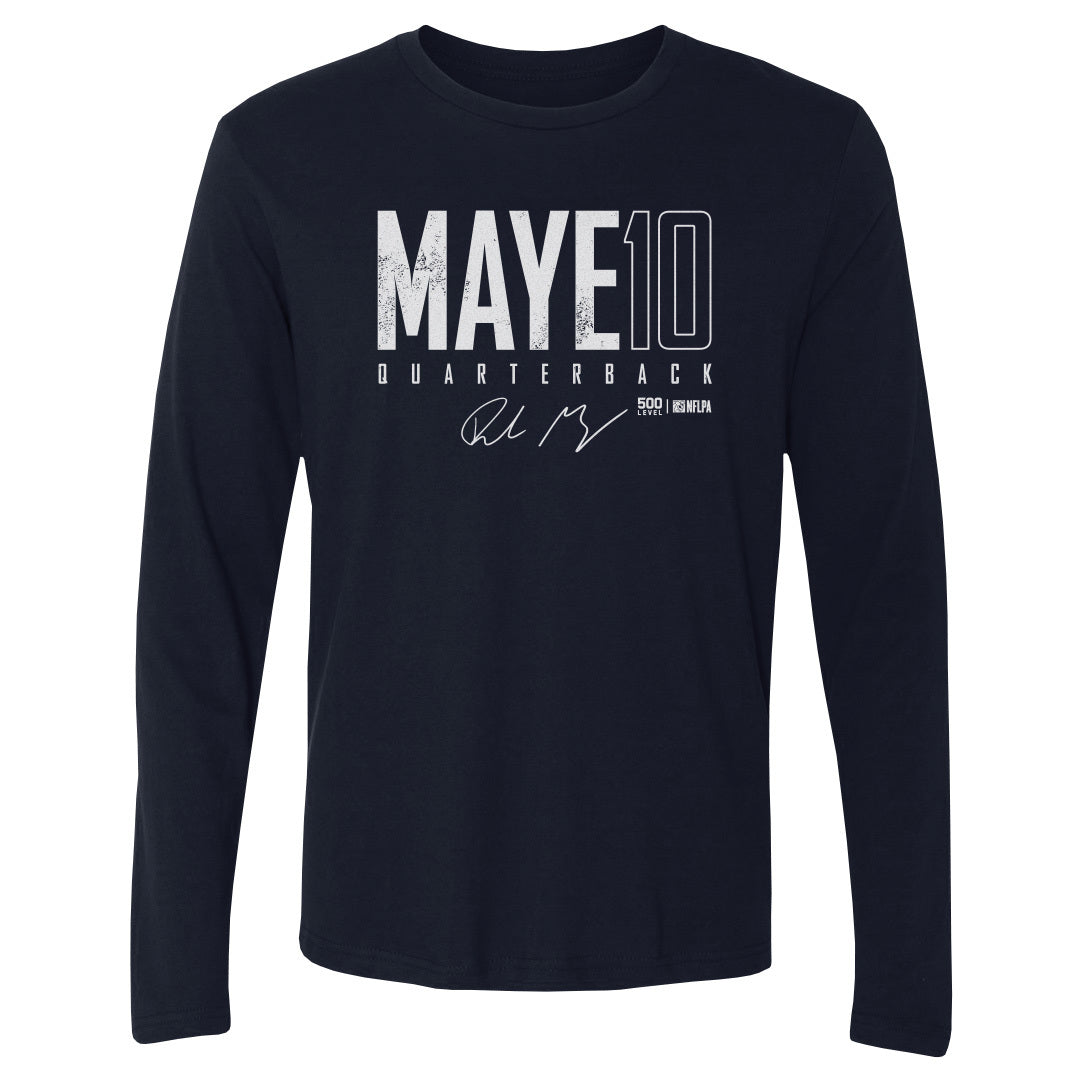 Drake Maye Men's Long Sleeve T-Shirt | 500 LEVEL
