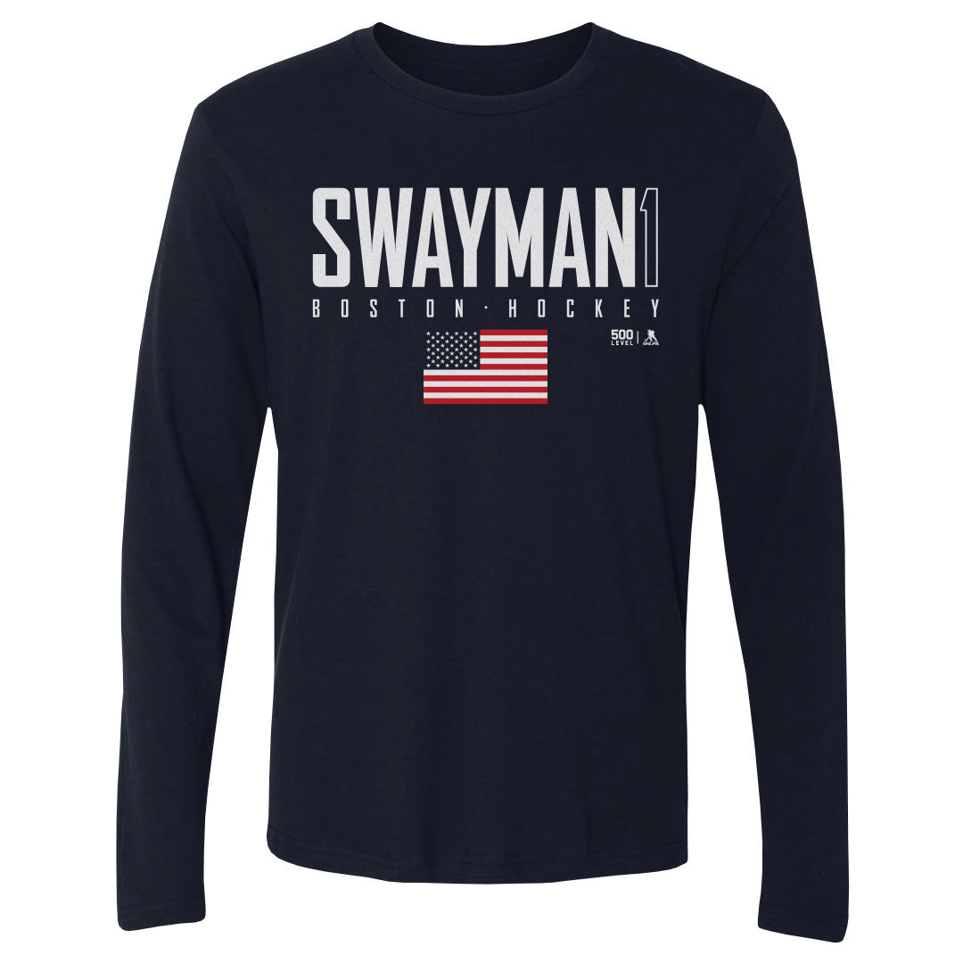 Jeremy Swayman Men's Long Sleeve T-Shirt | 500 LEVEL