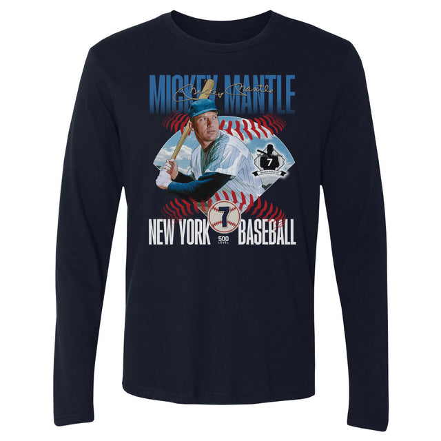 Mickey Mantle Men's Long Sleeve T-Shirt | 500 LEVEL