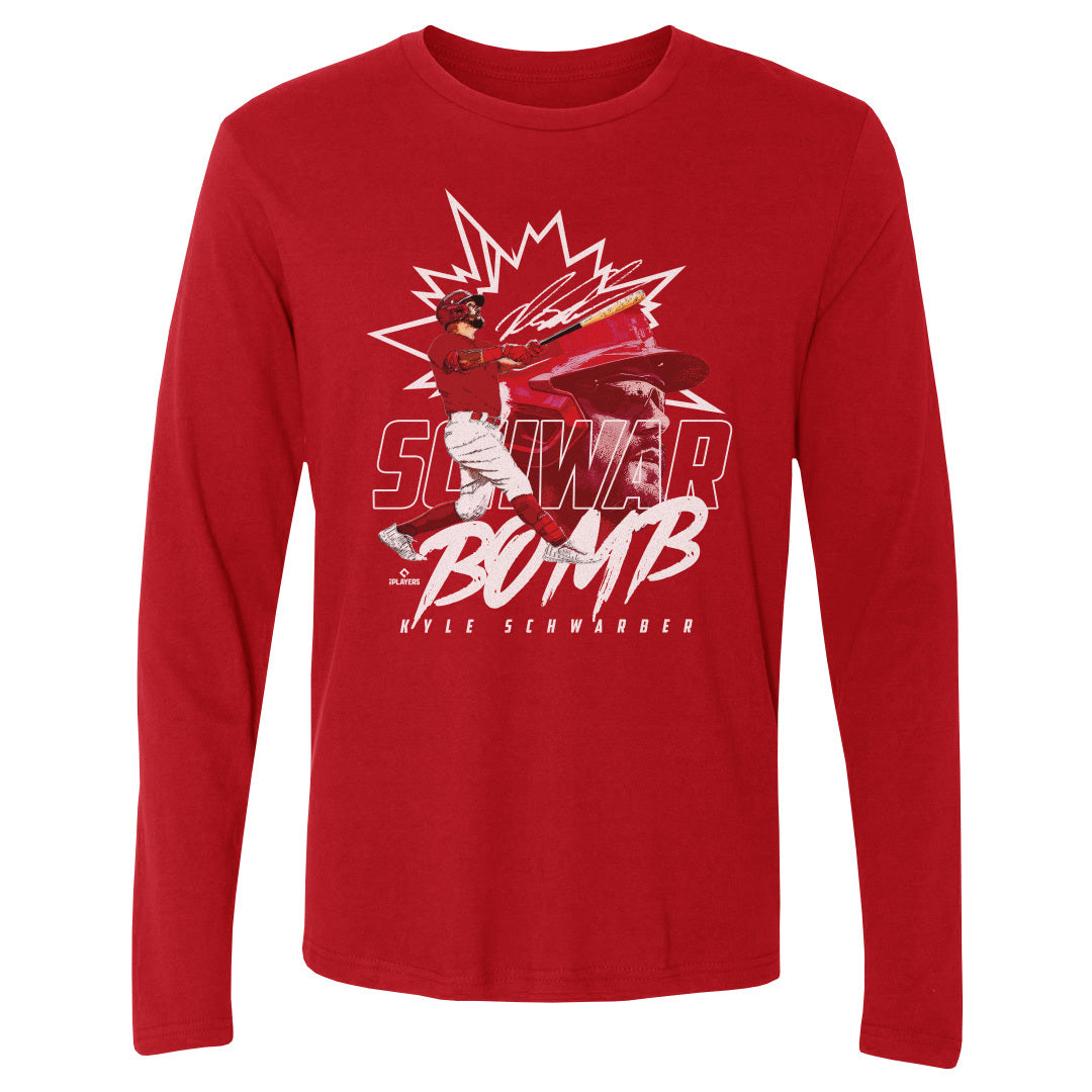 Kyle Schwarber Men's Long Sleeve T-Shirt | 500 LEVEL
