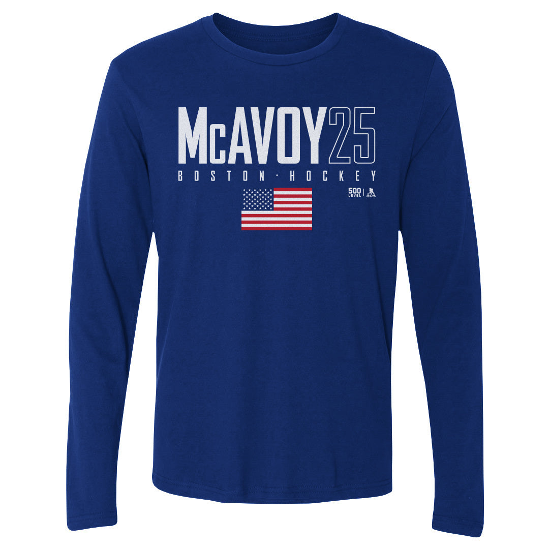 Charlie McAvoy Men's Long Sleeve T-Shirt | 500 LEVEL